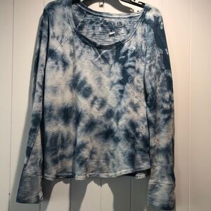 Threads 4 Thought sustainable apparel blue aqua tie dye scoop neck top M